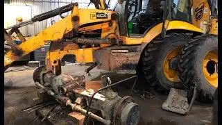 🚜Выкатываю передний мостJCB4CX💥МИНИ-ремонт экскаватора HYUNDAI 170👍Repairs JCB🔧