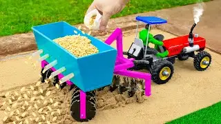 Diy tractor making mini New technology Automatic Seeding Machine to plant growing | tractor video