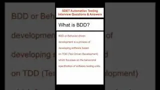 SELENIUM : Behavior Driven Development (BDD) Framework - SDET Automation Testing Interview