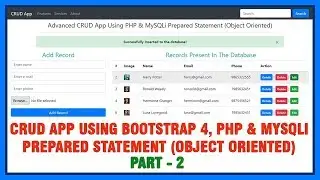 #02 Advanced CRUD App Using Bootstrap 4, PHP & MySQLi Prepared Statement In Object Oriented Style