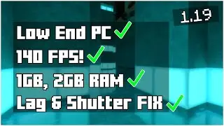 Minecraft 1.19.4 Low End PC | Lag Fix | 140+ FPS on 1GB/2GB RAM (2022)