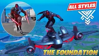 The Foundation Skin (Rocket Wing Glider) All Cosmetics & Styles Gameplay! Fortnite