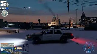 GTA V - LSPDFR 0.4.9🚔 - LSPA/LAPP - Port Police Winter Patrol - Pursuit Armored Vehicles - 4K