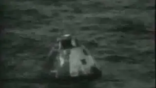 Apollo 13 re-entry and splashdown as seen live on tv