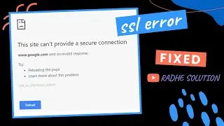 How To Fix SSL Certificate error in Google Chrome | Other Browser