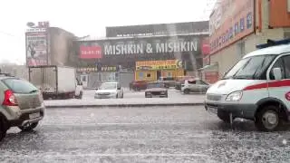 Град в Омске 17.06.2016 / Ливень / Дождь / Гроза / Потоп