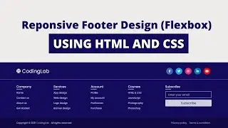 How to add footer in html using css | Responsive footer html css with source code pakenger