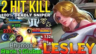 2 Hit Kill Lesley Deadly Sniper - Top 1 Global Lesley by Bhunton - Mobile Legends