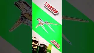 STARSHIP GREEN SCREEN FOOTAGE. Chromakey animation of a spaceship.