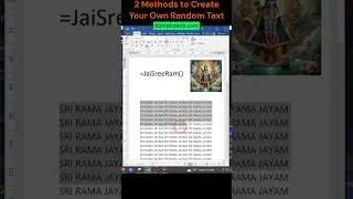 2 Methods to Create Your Own Random Text #msword #shorts