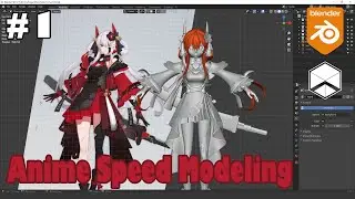 Blender Speed Modeling Anime Girl # 1 | Nhij Quang