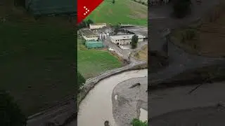 Maltempo in Emilia Romagna, il drone in volo lungo il torrente Termina