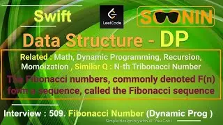 Interview, Swift, Dynamic Programming , leetcode, 509. Fibonacci Number ( Recursion, Momoization)