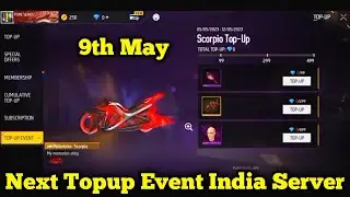 Next Topup Event 🔥 From 9th May ✔️ For India 🇮🇳Server ✔️