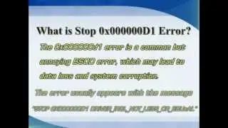 Stop 0x000000d1 Error - DRIVER_IRQL_NOT_LESS_OR_EQUAL