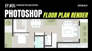 Floor plan render -05 | Photoshop for Architects