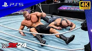 WWE 2K24 - Brock Lesnar vs. Big Show | Amazing Match at Wrestlemania NYNJ | PS5™ [4K60]