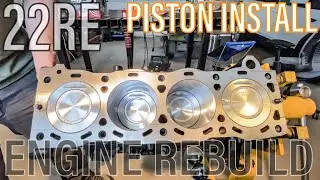 TOYOTA 22RE ENGINE REBUILD | Piston Install & Plastigage