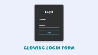 Glowing Material Login Form using Html & CSS - Animated Login Form