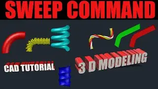 3D Modelling in Autocad 2020 | Lesson 41 of 50✅  Sweep Command. Basic Concept Everyone should know