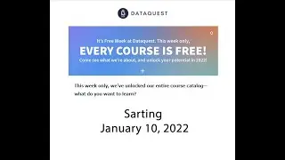 DataQuest Free Week - Starting from Jan 10, 2022