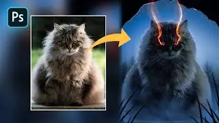 Glow Light Effect Fantasy Cat Photoshop Manipulation Tutorial