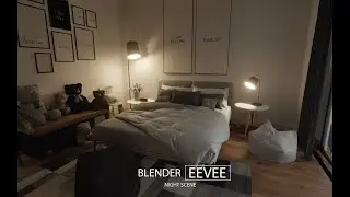 Bedroom night scene Blender EEVEE