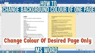 How to change the background color of a single page in Word