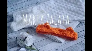 Вязаная крючком повязка на голову с ушками