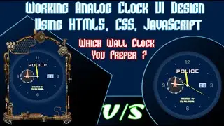 Working Analog Clock UI Design Using HTML5, CSS, JavaScript