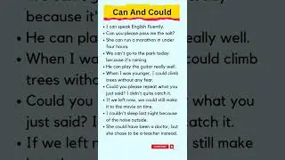 Sentences With Can And Could | Daily Use Sentences #englishspeaking
