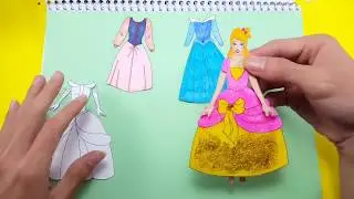 Paper Dolls Cinderella Dress Up And Make Up Go To Party   Homemade Quiet Book