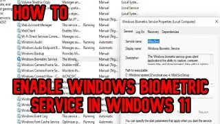 How to Enable Windows Biometric Service in Windows 11 [2024] BIOMETRICSERVICE