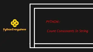 Python Count Consonants in sentence