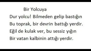 Bir Yolcuya Şiiri Necmettin Halil Onan