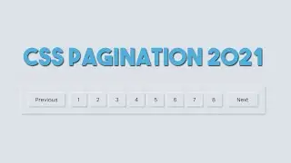 Css Pagination Tutorial | Css Pagination Design | Css Tutorial 2021