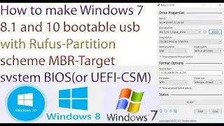 How to make Windows 10 bootable usb with Rufus -Target system BIOS(or UEFI-CSM)