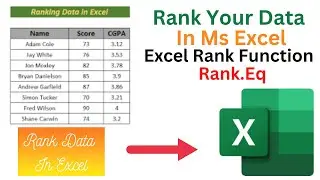 Rank Your Data In Ms Excel _Excel _Rank _Function_ Rank.Eq