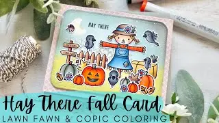 Hey There Fall Card | Lawn Fawn NEW RELEASE | Copic Coloring a Spooky Fall Scene