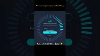 🔥CSS Login Form – Smooth Animation & Stylish UI! 💡