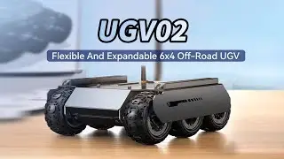 UGV, mobile robot, flexible 6x4 Off-Road, with extension rails and ESP32 slave computer