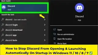 How to Stop Discord From Opening & Launching Automatically On Startup in Windows 11 / 10 / 8 / 7 ✅