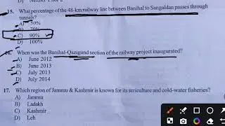 GK ( India and J&K ) _ Solved Patwari Paper _ Jkssb || September 2,2024