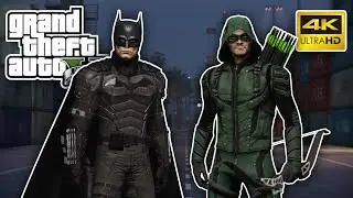 GTA 5 - Green Arrow and Batman Fight Crime in Los Santos! (4K Ultra HD Gameplay)