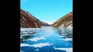 Замерзшая ГЭС в Осетии с дрона