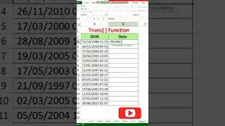 Excel Latest Function - Trunc( ) | Seperate date from messy data 