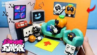 Friday Night Funkin лепка комнаты для Скида и Пампа из пластилина [Хекс, Боб, Анонимус, Уитти]