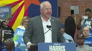 Tim Walz speaks at campaign event in Tucson