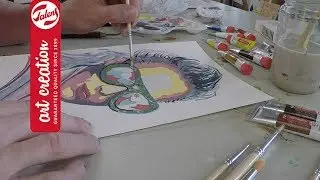 How to paint a face using gouache paint