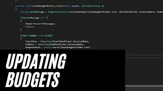 Updating our Budgets using EF Core in WPF -  Modern WPF Desktop App Part 14